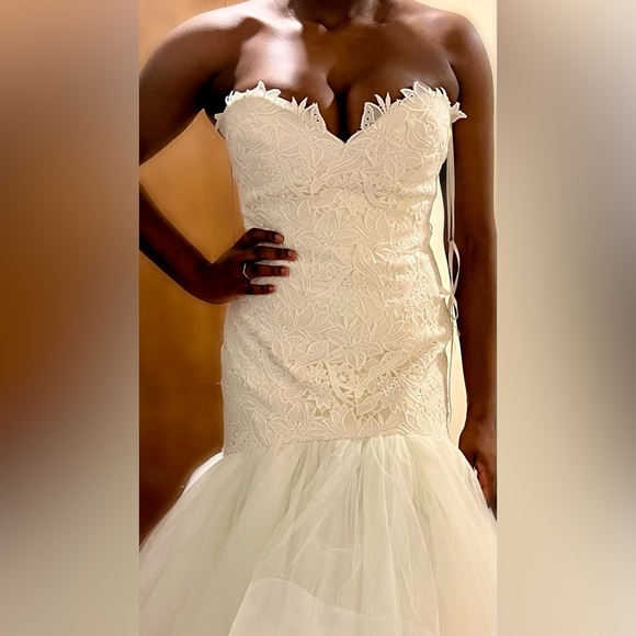 Stunning New Lazaro Tara Keely 2400 Gown - Bridal Sz 12 - M (US 8) - Picture 4 of 10